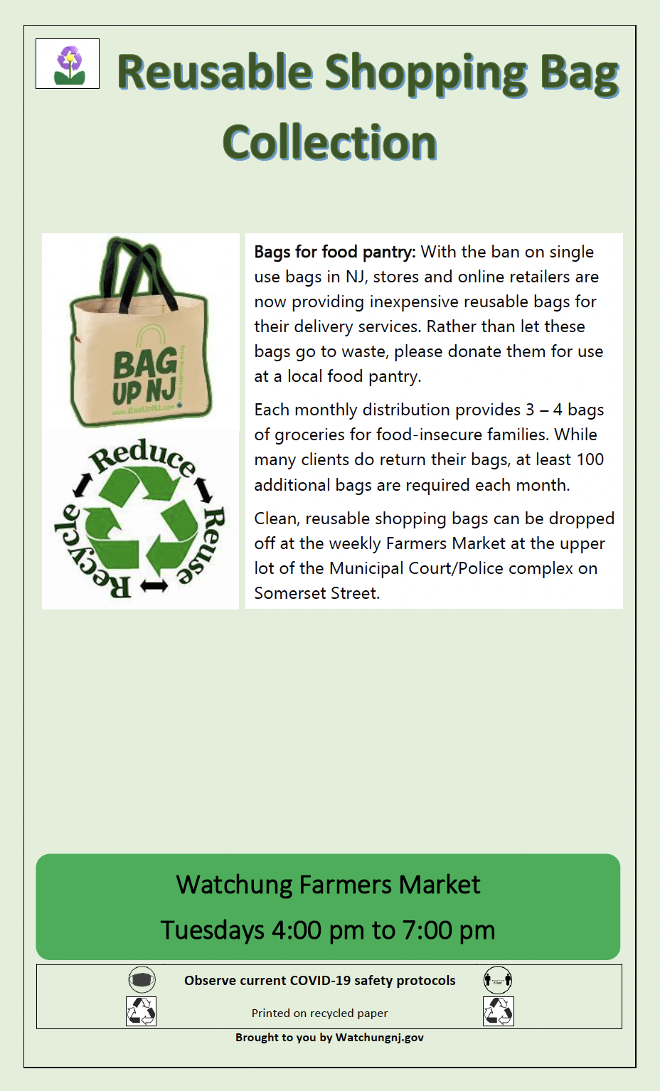 reusable bag flyer