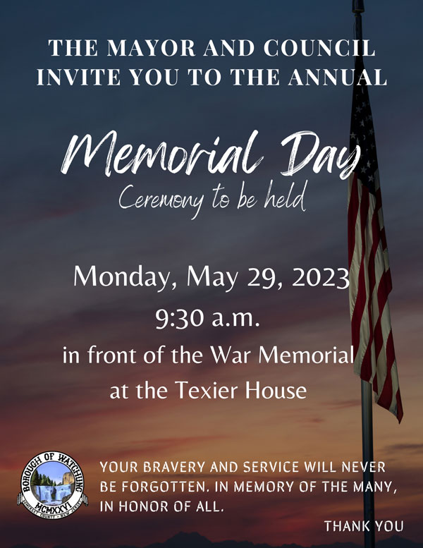 Memorial Day Ceremony flyer