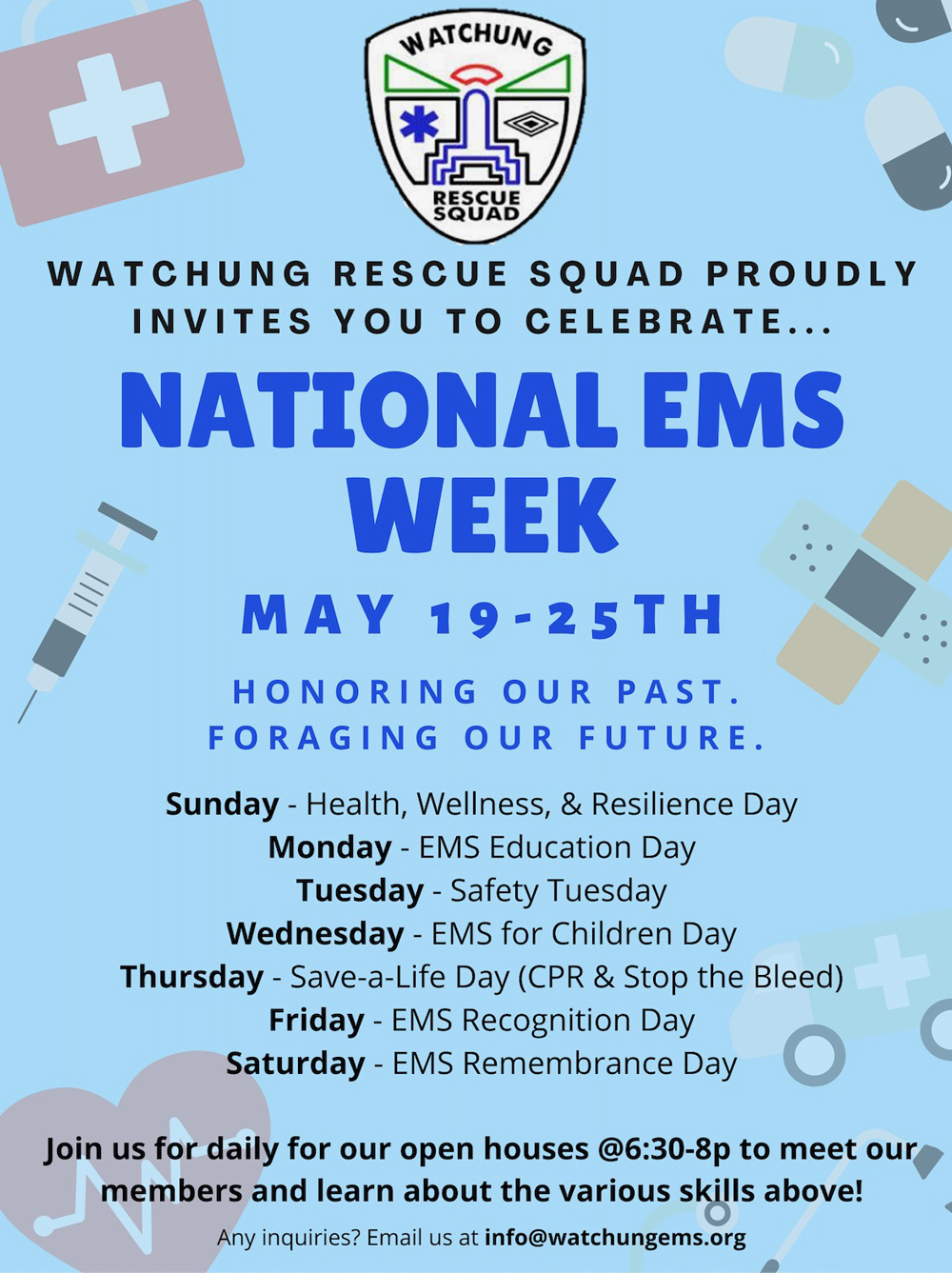 National EMS Week Flyer.  Clicking this image will open an OCR scanned PDF version of this flyer.