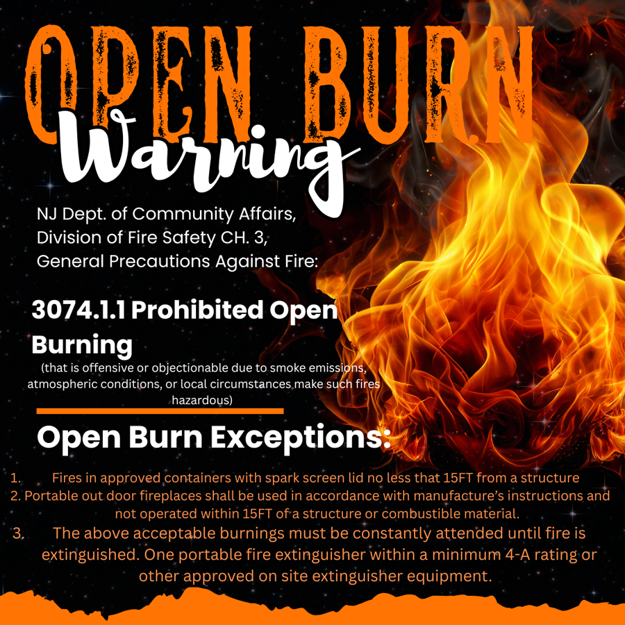Open Burn warning. Click to open a PDF version of it.