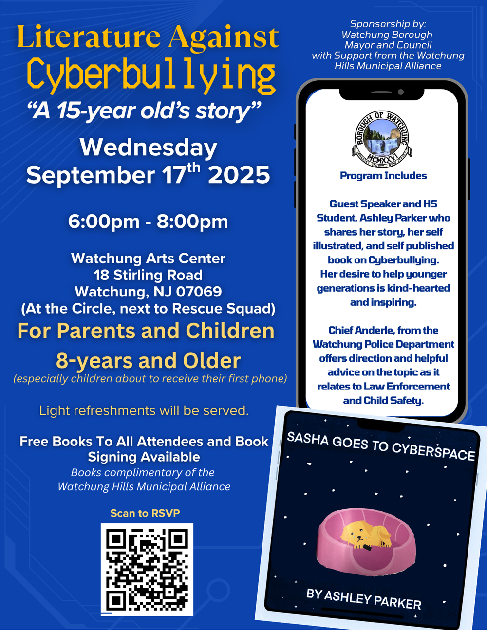 Literature Against Cyberbullying Event flyer. Click to open an OCR scanned PDF version of it.